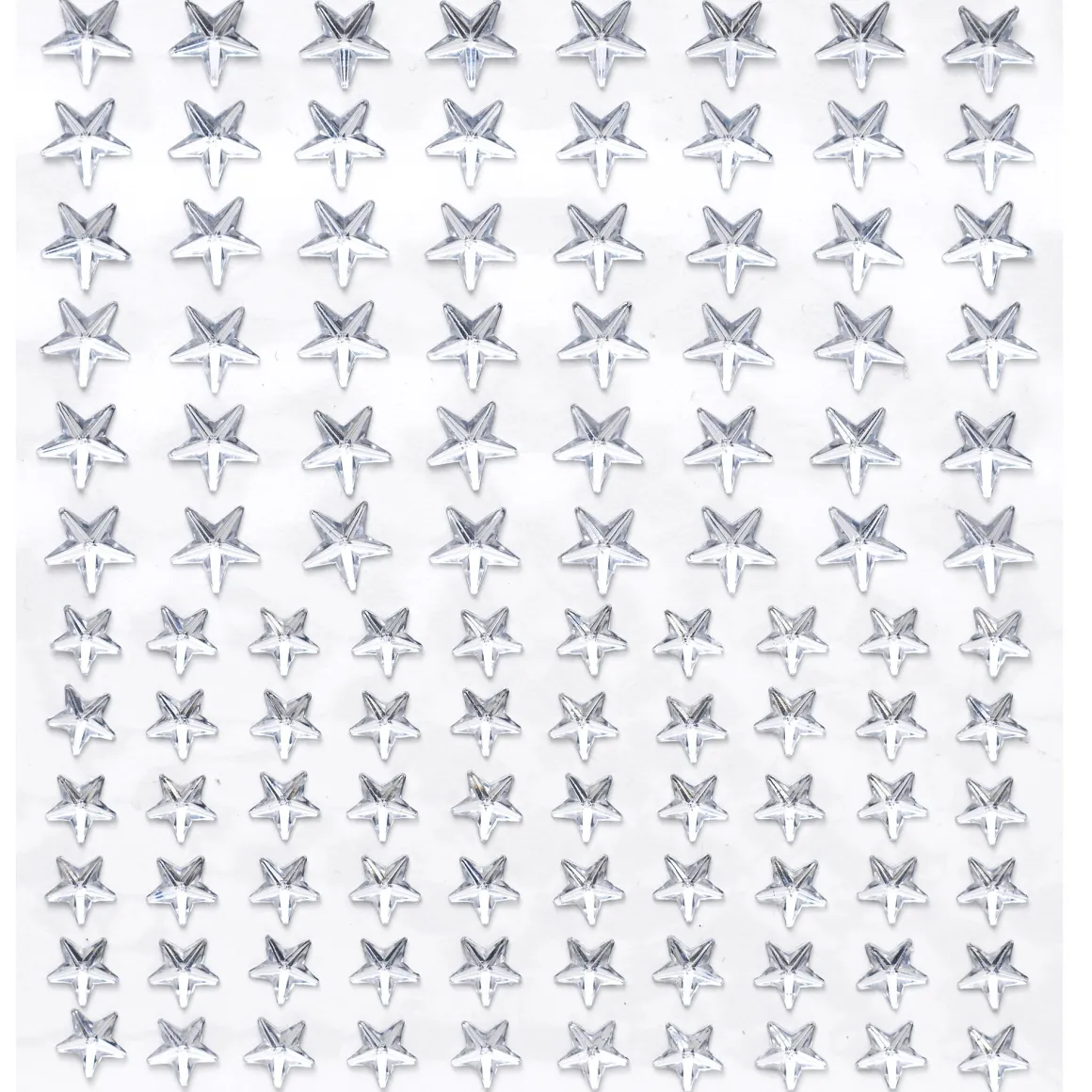 Rhinestone stickers stjerner krystall – 216 stjerneformede klistremerker. Ø8 / 10 mm