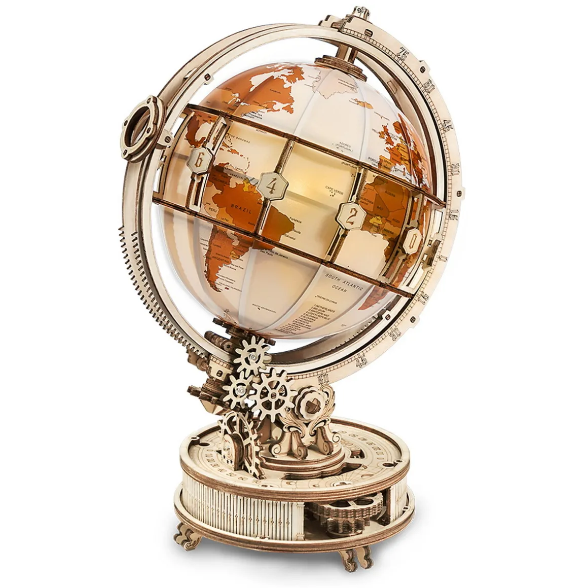Robotime ROKR Luminous Globe ST003 3D-miniatyr, trepuslespill globus 167×203×293 mm
