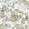 Rocaillesperle 6/0 mix sølv, hvitt og glass, 30 gram glassperler med diameter 3,7–4,3 mm