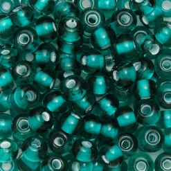 Rocaillesperle 6/0 petrol/hvit