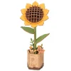Rolife DIY Wooden Flower 3D-puslespill treblomst TW011 Sunflower, 95×85×230 mm