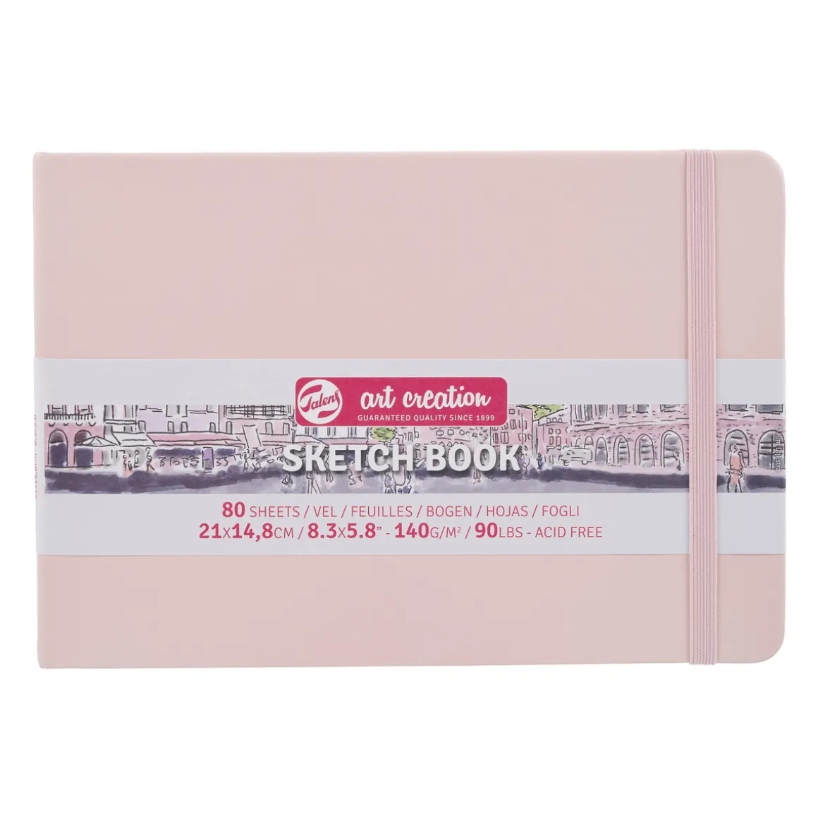 Royal Talens Art Creation Sketch skissebok 21x14,8 cm, rosa omslag – 140 g/m², 80 ark