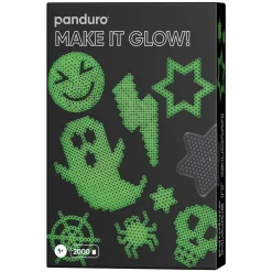 Rørperler Midi kit Make it Glow in the dark, 2000 spooky selvlysende perler med diameter 5 mm og 3 perleplater!