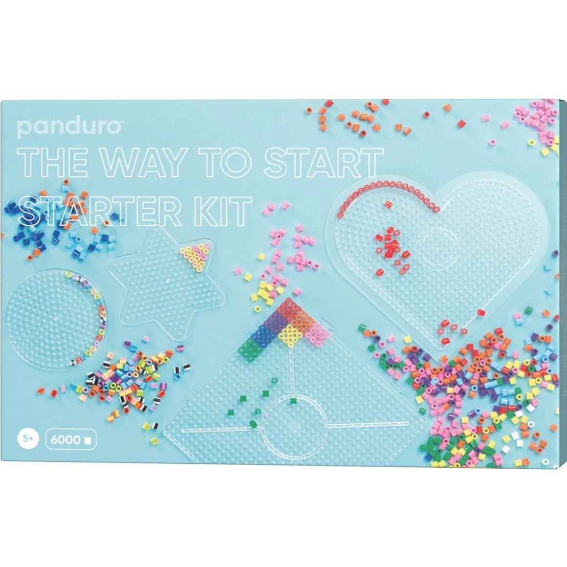 Rørperler Midi kit Starter, 6000 perler med diameter 5 mm og 5 perleplater! (2 × firkant)