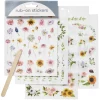 Rub ons 10 ark blomster/sommerfugl