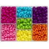 375 runde og litt flate perler i en chunky og regnbueglad perlemiks! Ø12 mm