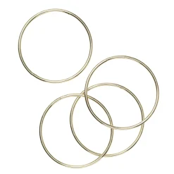 Runde sirkelformede metallskrog, gullfargede. 4 stk. Ø10 cm