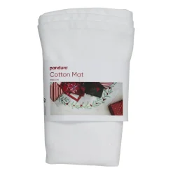 Rund, hvit duk / matte, diameter 100 cm, i 100 % bomull