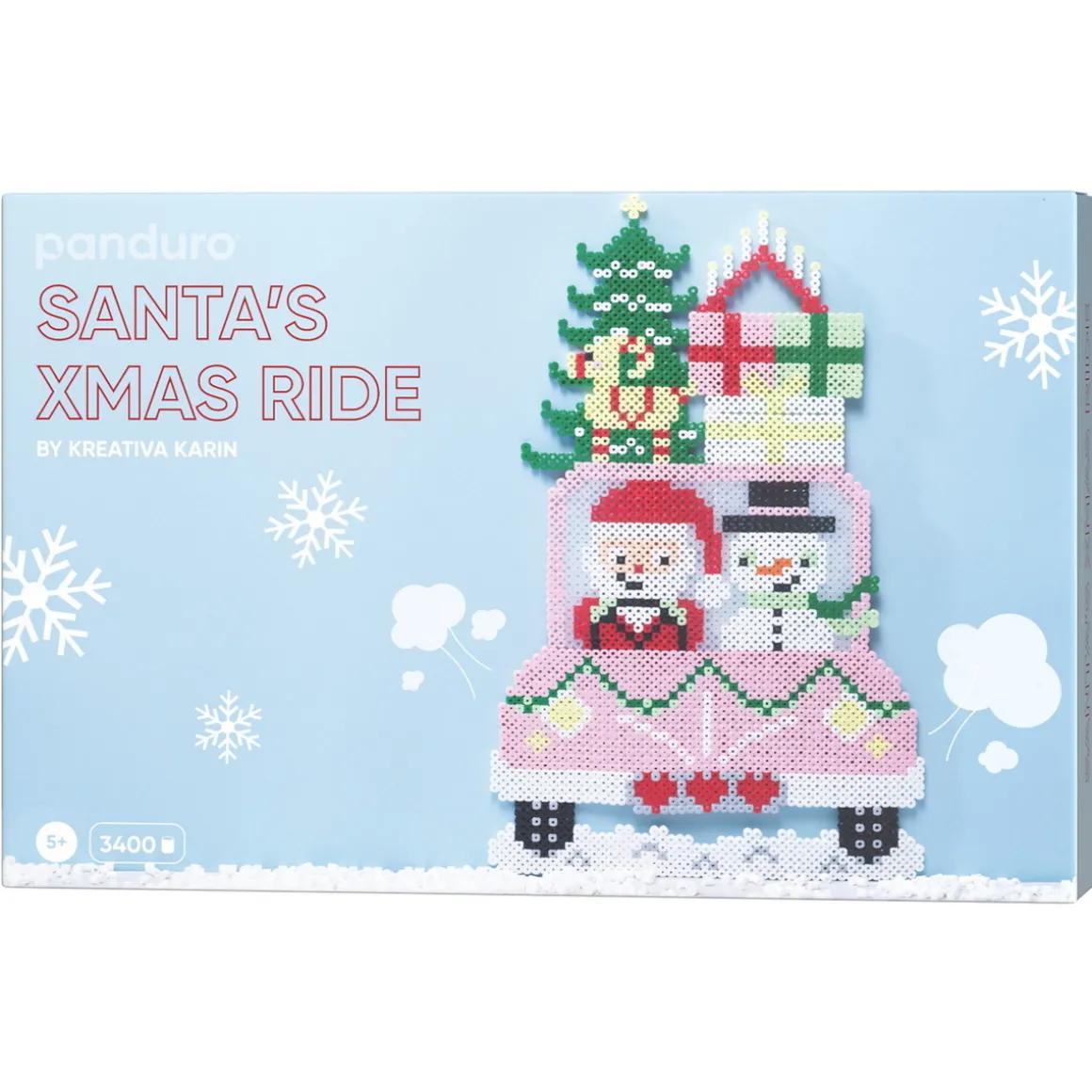 Santa's Xmas Ride by Kreativa Karin, perle nissen på juletur! 24,5×39 cm