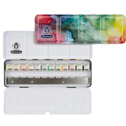 Schmincke Akademie Aquarell Kreatima Edition – akvarellsett med 12 halvkopper