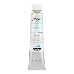 Schmincke Norma Blue vannløselig akrylmaling 120 ml Titanium white 21114