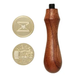 Seglstempler voksstempel Ø25 mm 2-pakning med motivene «open here» og hjertekonvolutt