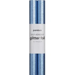 Selvklebende glitterpapir klarblå, 2 ruller à 25×100 cm