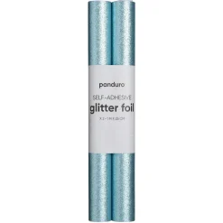 Selvklebende glitterpapir lyseblå, 2 ruller à 25×100 cm