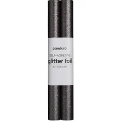 Selvklebende glitterpapir svart, 2 ruller à 25×100 cm