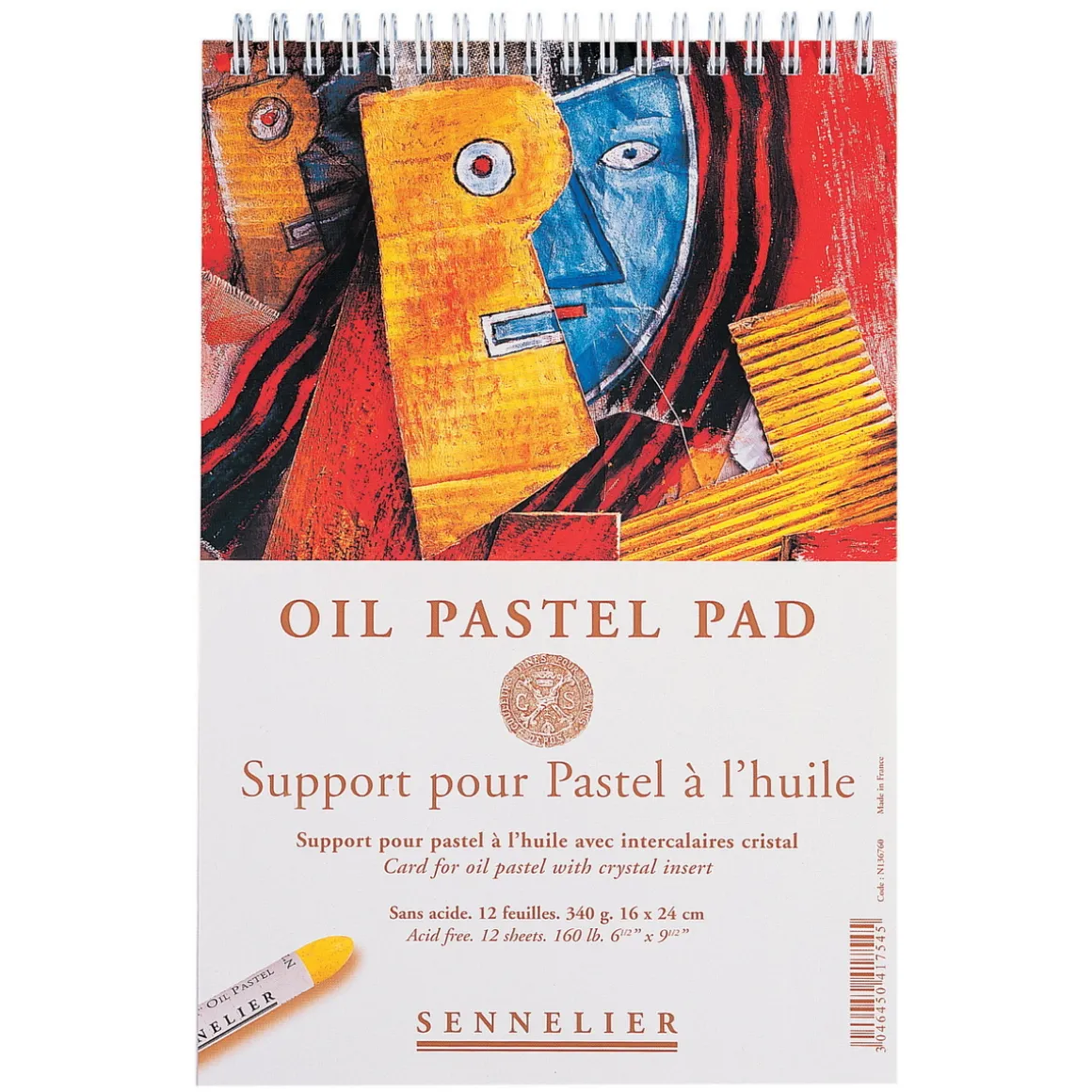 Sennelier Oil Pastel Pad spiralbundet pastellblokk – 16×24 cm, 12 ark, 340 g/m²
