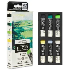 Sennelier Oil Stick Mini Stylized Landscape, 6‑pakning oljekritt à 12 ml