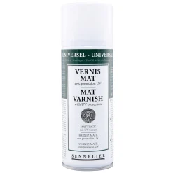 Sennelier Spray Universal Anti-UV Varnish Mat 375 ml, matt beskyttende lakk for oljemaling og akrylmaling