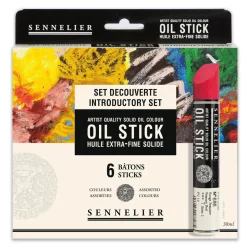 Sennelier Startset Oil Sticks – 6 store kritt av oljemaling à 13 cm, Ø20 mm