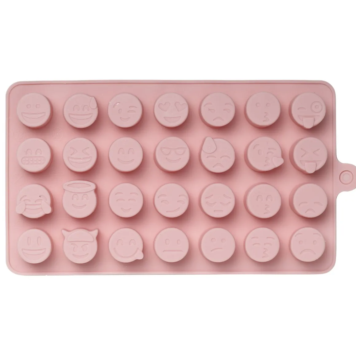 Silikonform 28 smilefjes av alle varianter! Støpeform for næringsmidler, betong, resin m.m. 20×11×1,5 cm