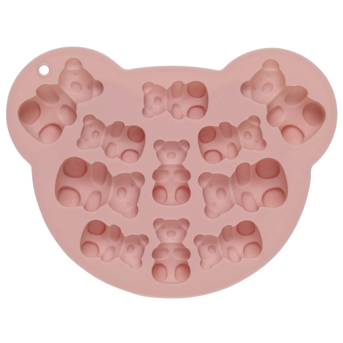Silikonform 11 store og små bamser, støpeform for næringsmidler, betong, resin m.m. 16,2×12,3×1,5 cm