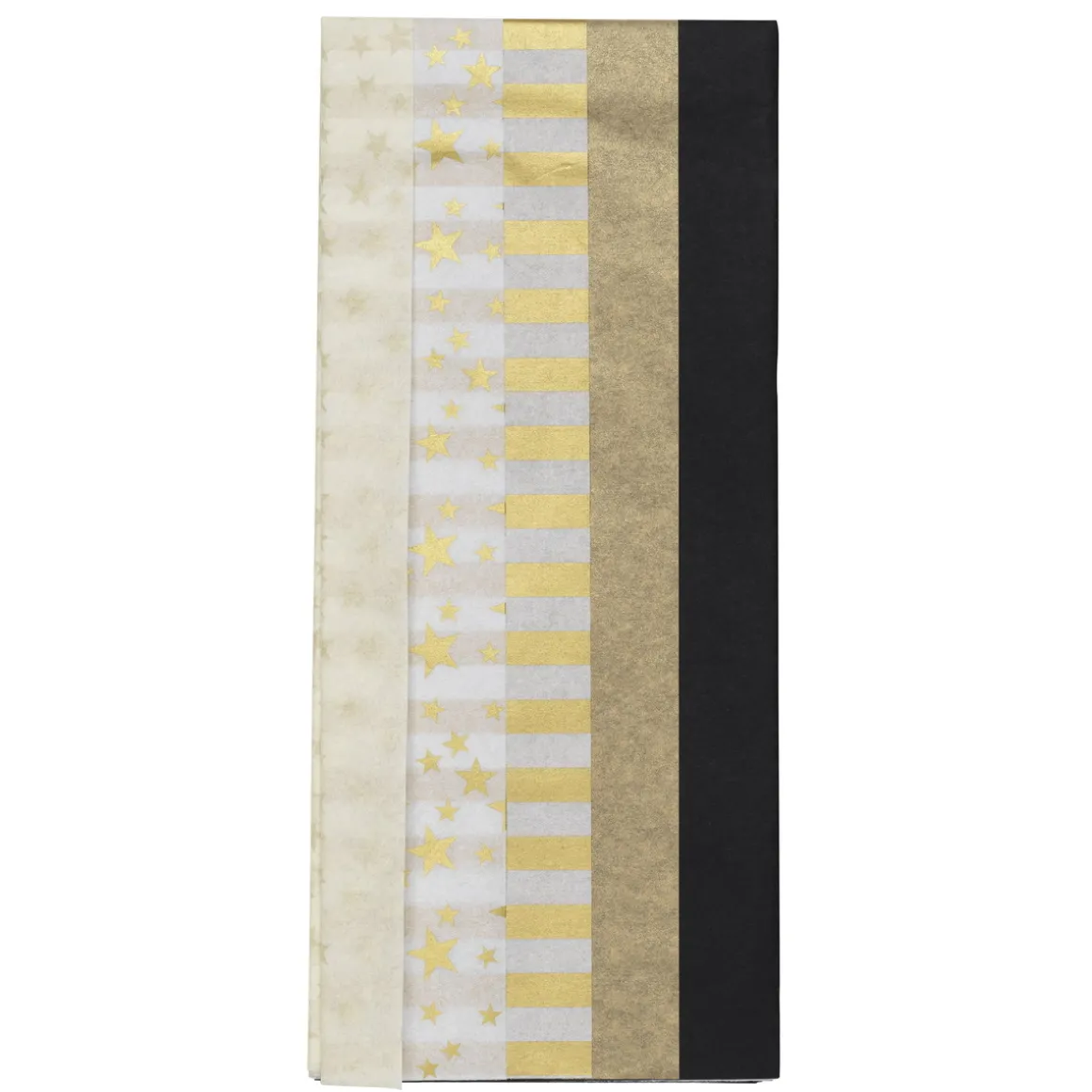 Silkepapir 5 ark à 70×50 cm, gullfarget miks. 14 g/m²