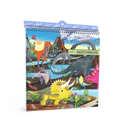 Skisseblokk dinosaurer, 15×15 cm, 60 sider, 230 g/m²