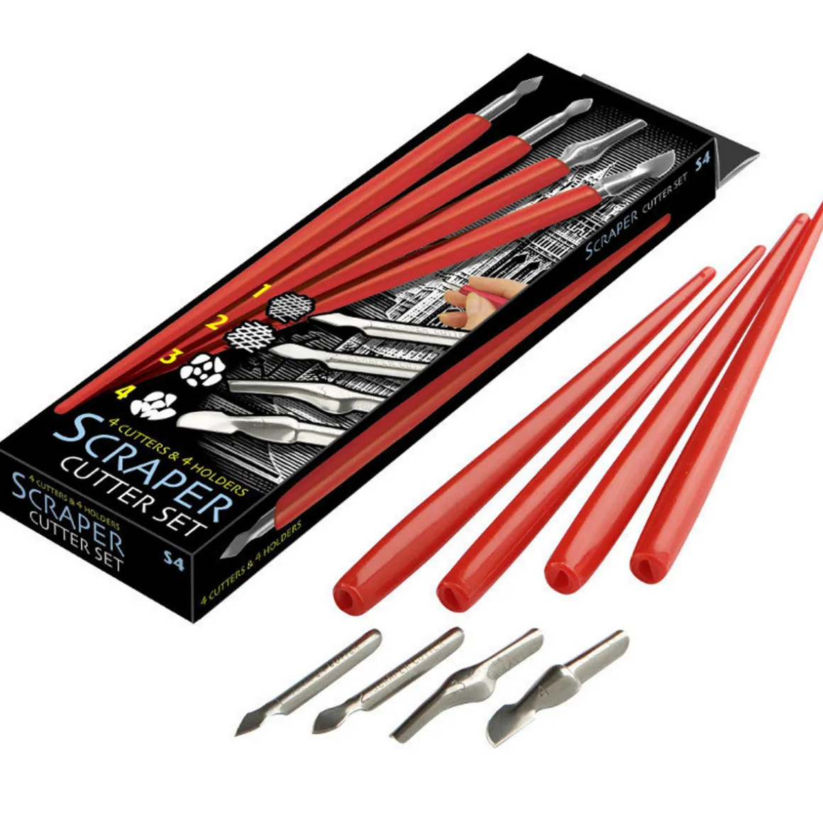 Skrapekniv med håndtak 5-pk