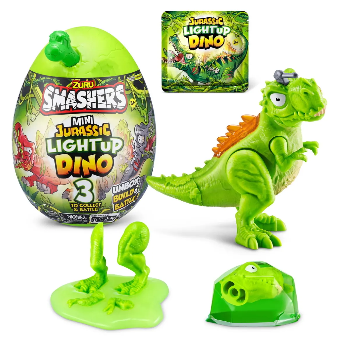 Smashers Mini Jurassic Light-Up Dino – samle alle 3