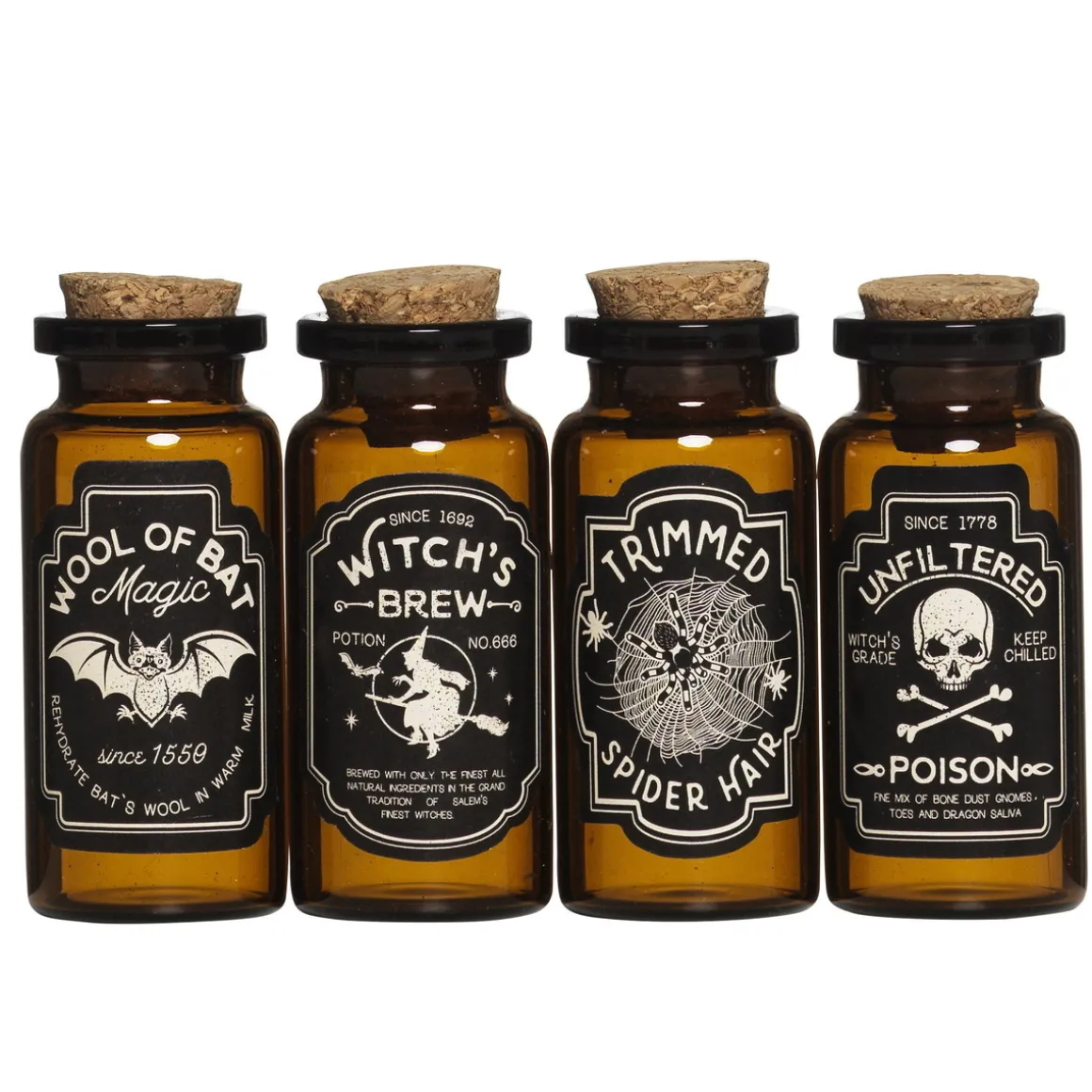 4 små glassflasker med kork – 40 ml