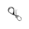 Smykkelås karabin med motring, lengde 12 mm – sølvfarget messing, 30 stk. låser med motringer