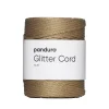 Snor med glitter, 70 m beige med gullglitter. Ø3 mm