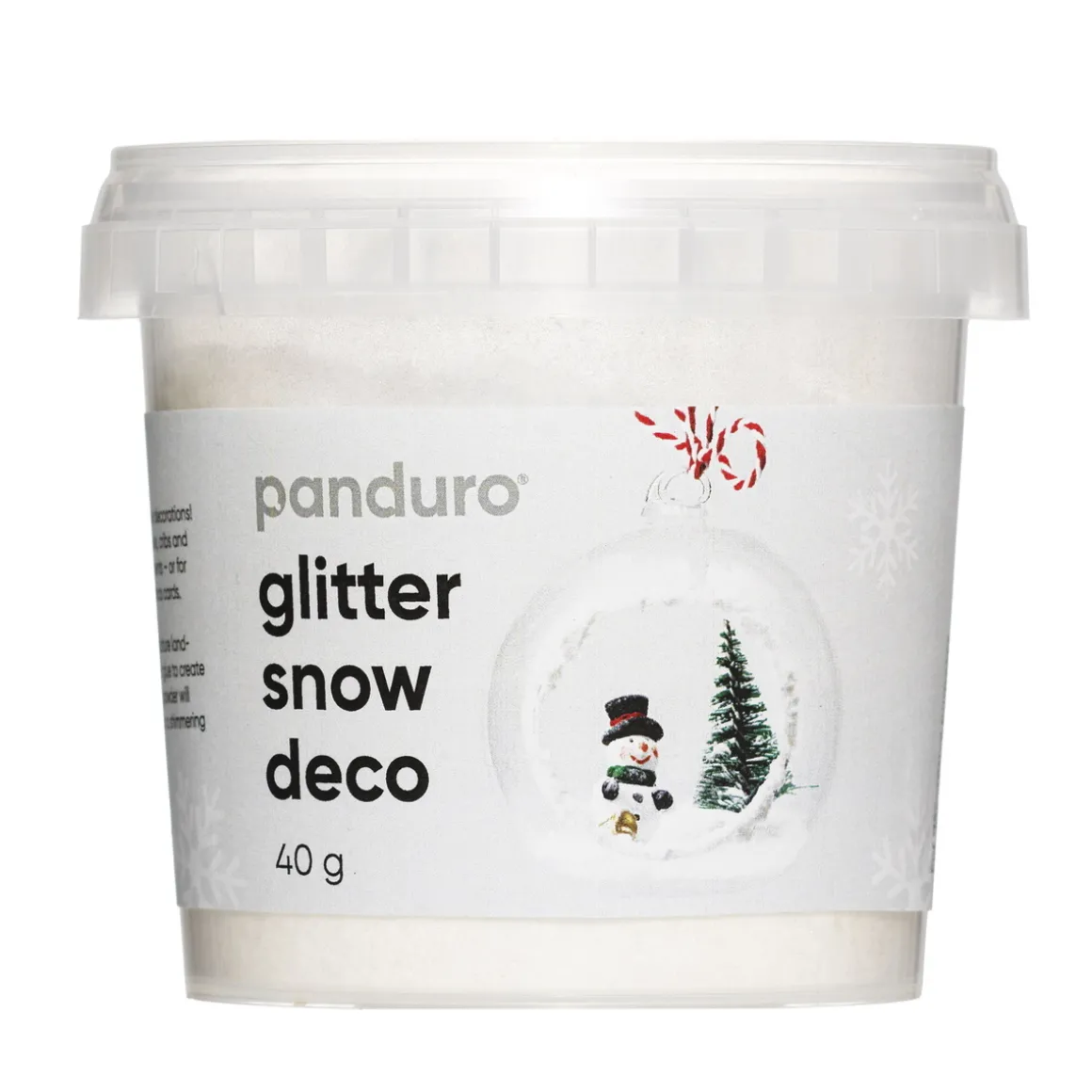 Snøpulver med glitter – få julepynten snødekt og glitrende. 40 gram