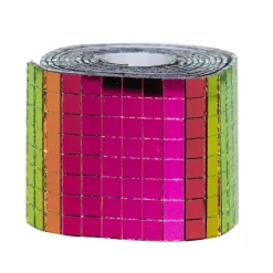 Speilmosaikk av flerfarget glass på rull, selvklebende, 800 stk. 5×5 mm ruter