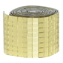 Speilmosaikk av gullfarget glass på rull, selvklebende, 800 stk. 5×5 mm ruter