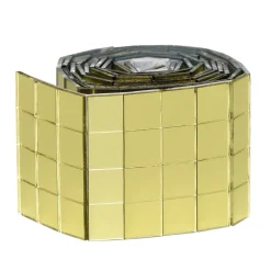 Speilmosaikk av gullfarget glass på rull, selvklebende, 400 stk. 10×10 mm ruter