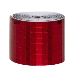 Speilmosaikk av rødt glass på rull, selvklebende, 800 stk. 5×5 mm ruter