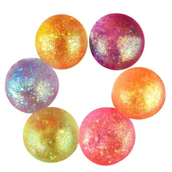Squeezy glitterball Ø6 cm – klemmevennlig ball, pris per stykk, selges assortert på nett