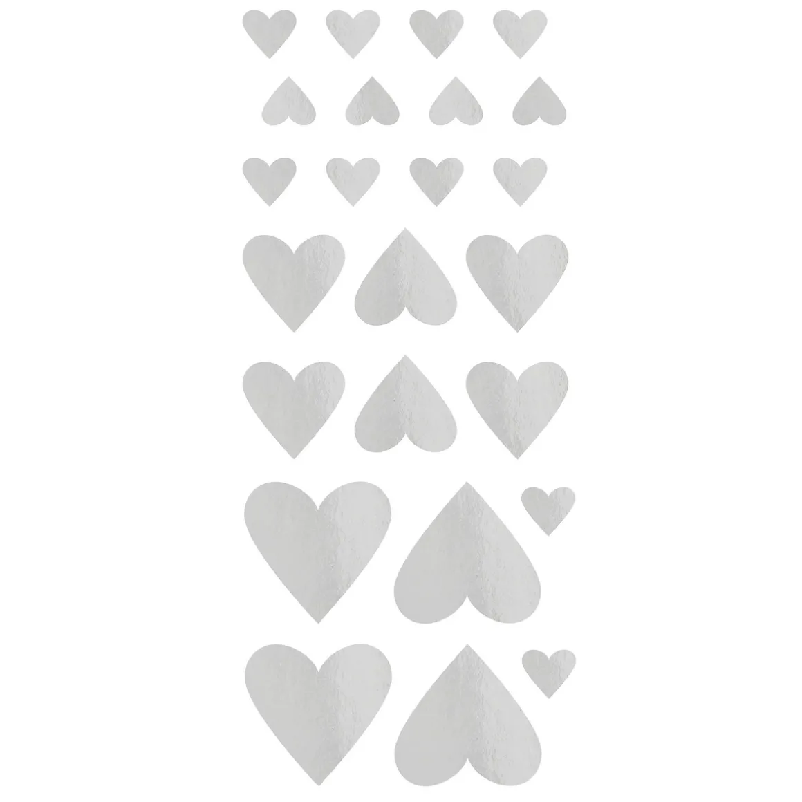 Stickers Hjerter Sølv 4 ark