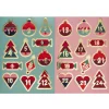 Stickers Jul, 24 klistremerker med masse gull metallic, tallene 1–24. 2 stk. 15×21 cm ark