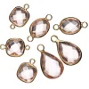 7 stk. anheng med fasettert glass – rosa