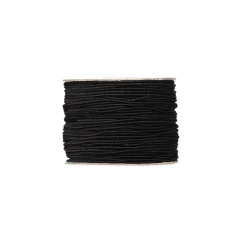 Strikkbånd, elastisk tråd, svart – 50 meter, Ø1 mm tykkelse