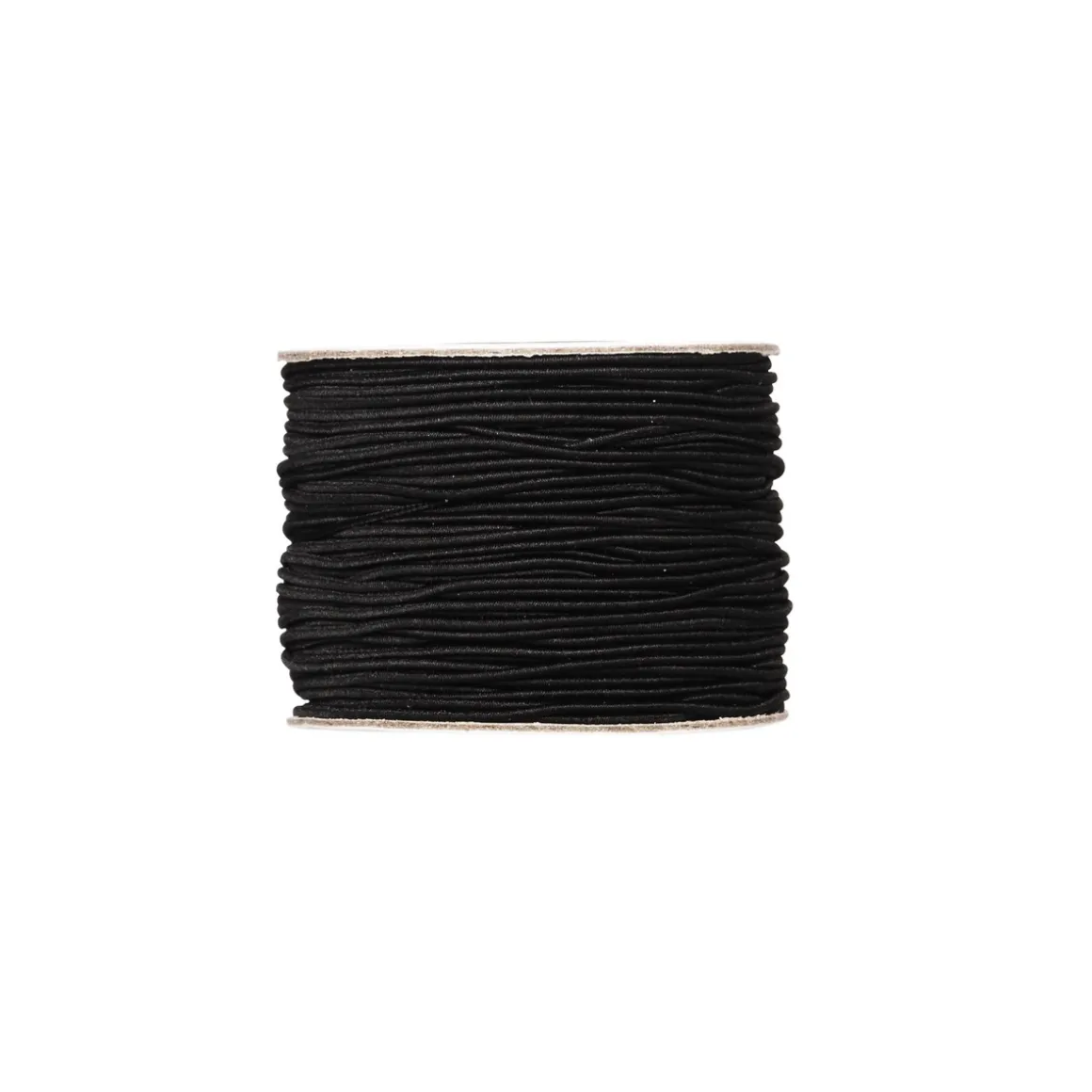 Strikkbånd, elastisk tråd, svart – 50 meter, Ø1 mm tykkelse