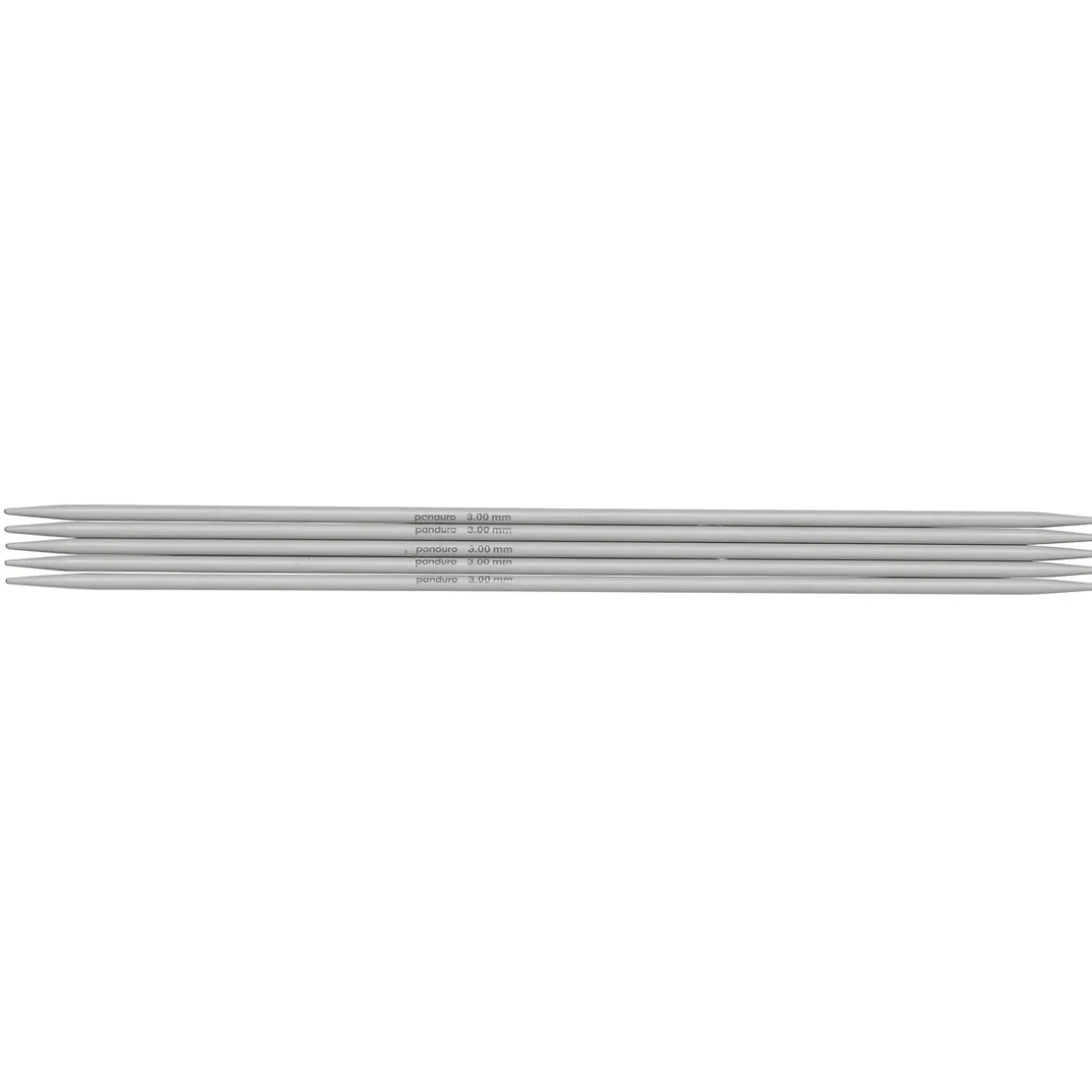 Strømpepinner, 5 stk. Lengde 20 cm Ø3,0 mm – aluminium