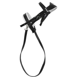 Svart ergonomisk bissel med tøyler til kjepphest og hobby horse