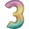 Tallballong 86 cm høy rainbow, tallet 4 – pynt bursdagsselskapet!