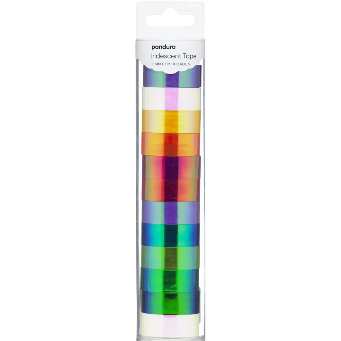 Tape, 12×3 meter fargerik og iriserende / fargeskiftende tape som er 15 mm bred