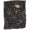 Tekstilduk med skjelett og dødninghode til Halloween-bordet ca. 38×53 cm