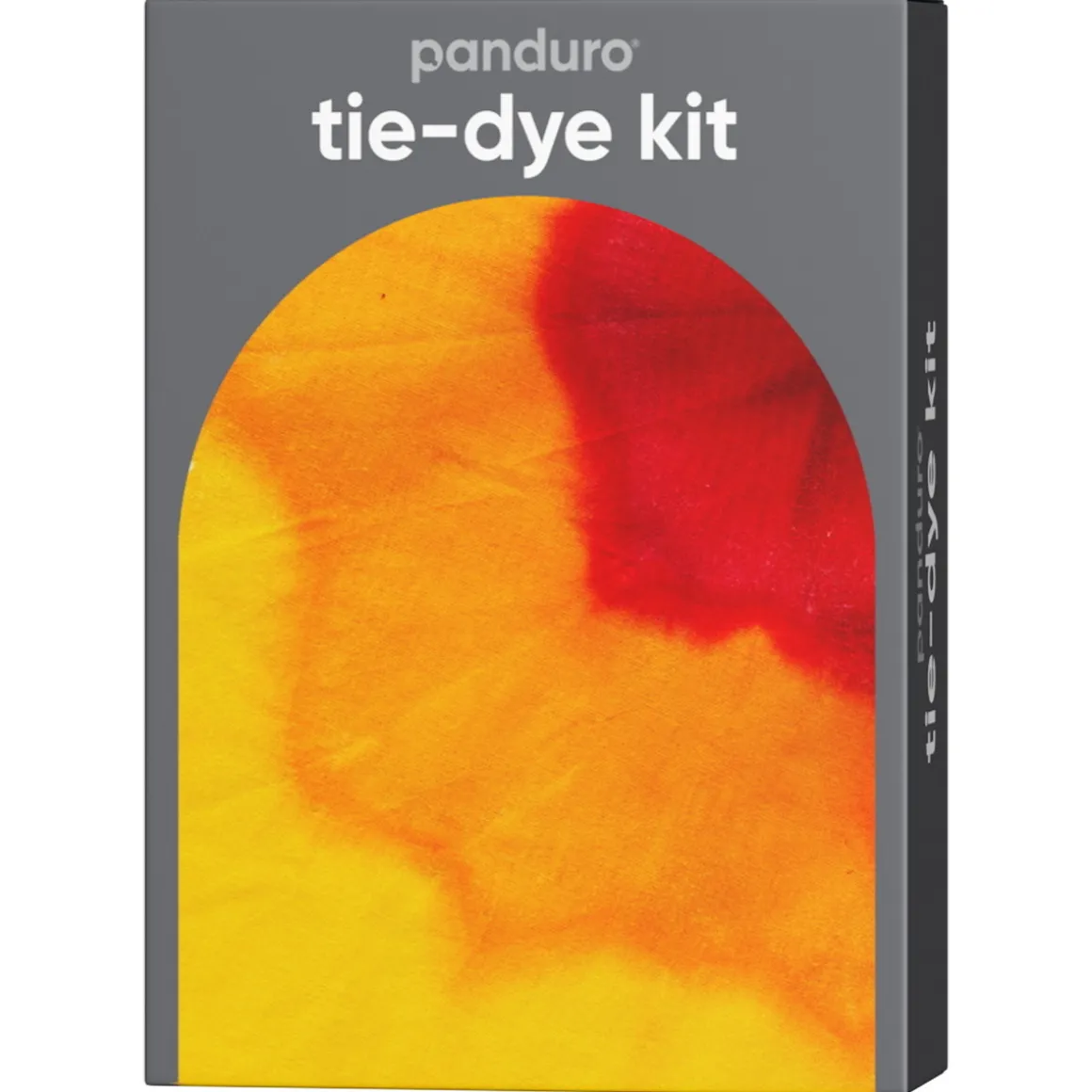 Tie-dye kit – 3×85 ml akvarelltekstilfarge rød, oransje, gul + hansker og gummistrikker