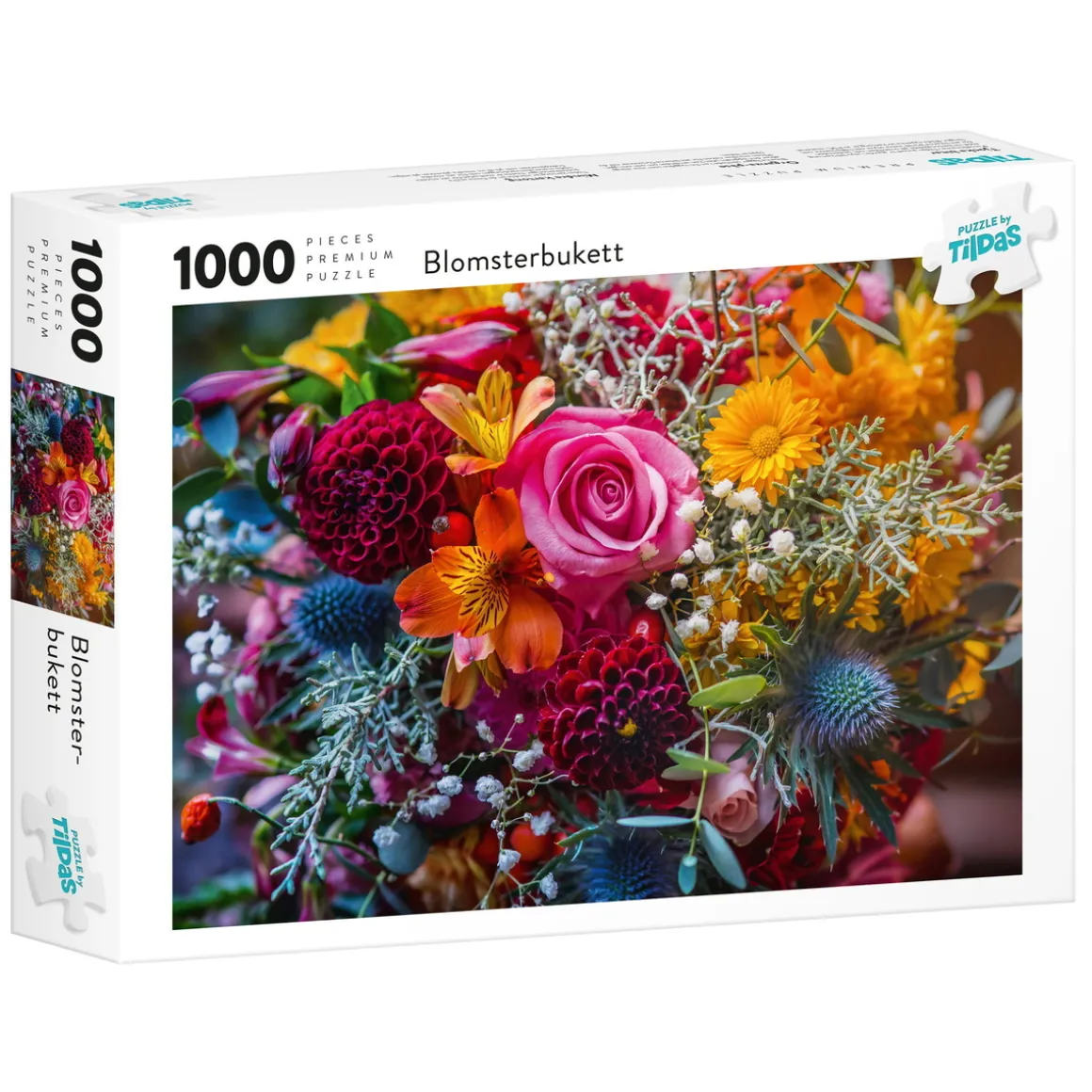 Tildas puslespill 1000 Blomsterbukett, 1000 biter, 70×50 cm